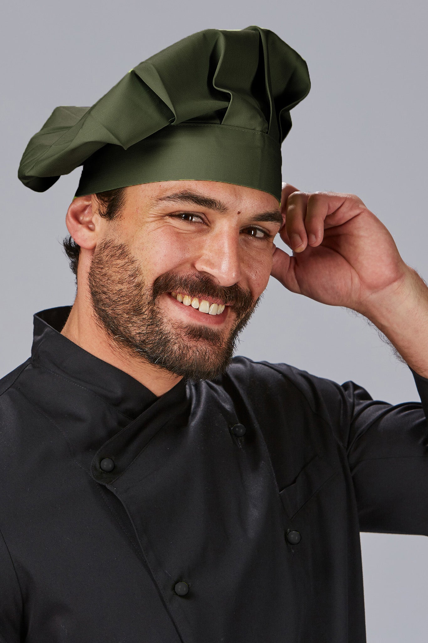 Cappello gran chef velcro sarga poliestere 400014