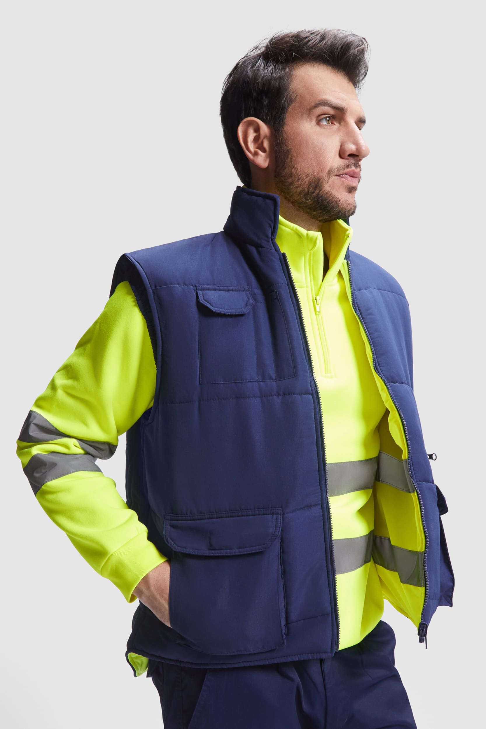 Gilet reversibile alta visibilità Roly Persei 450 gr