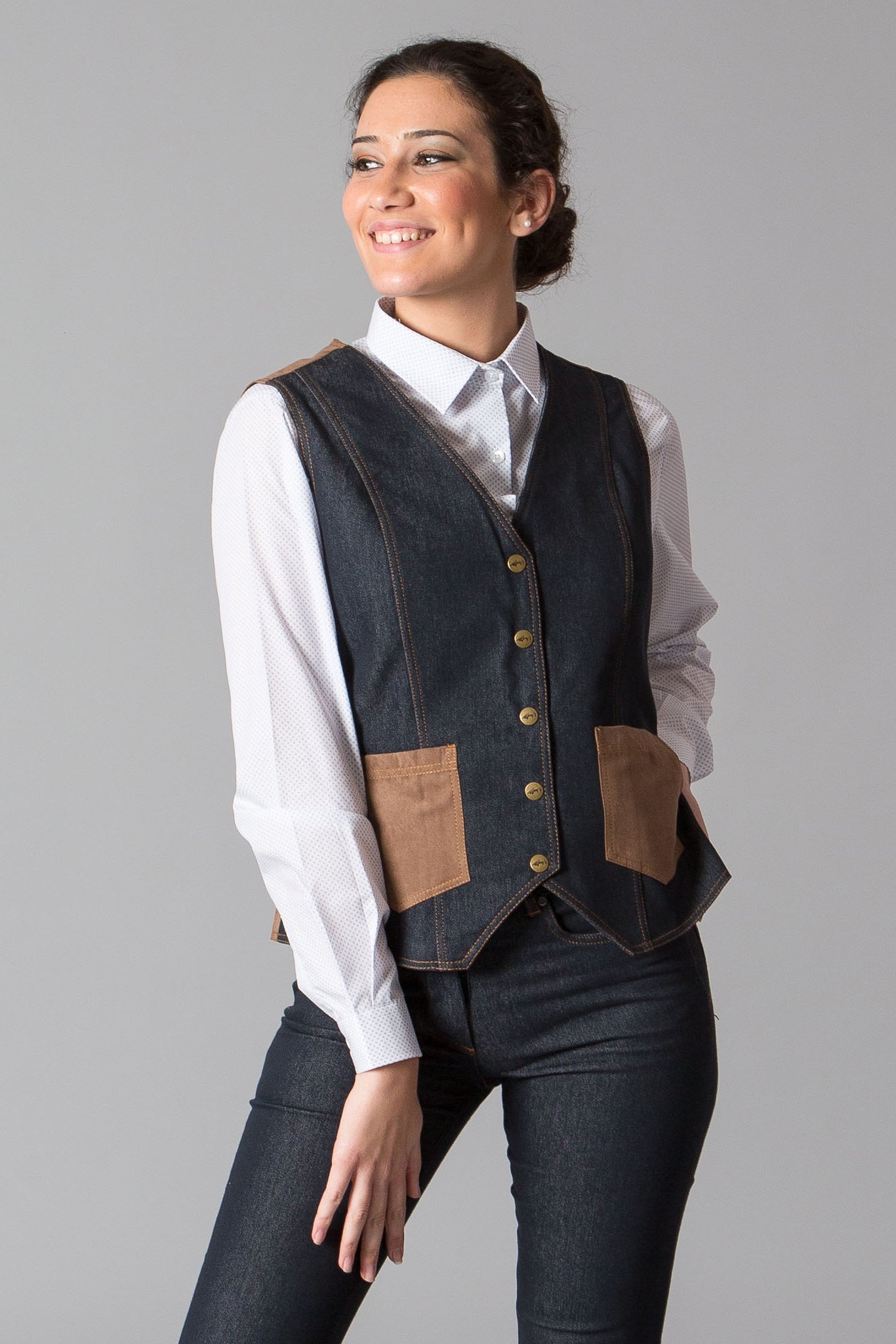 Gilet donna in jeans Baena 994700