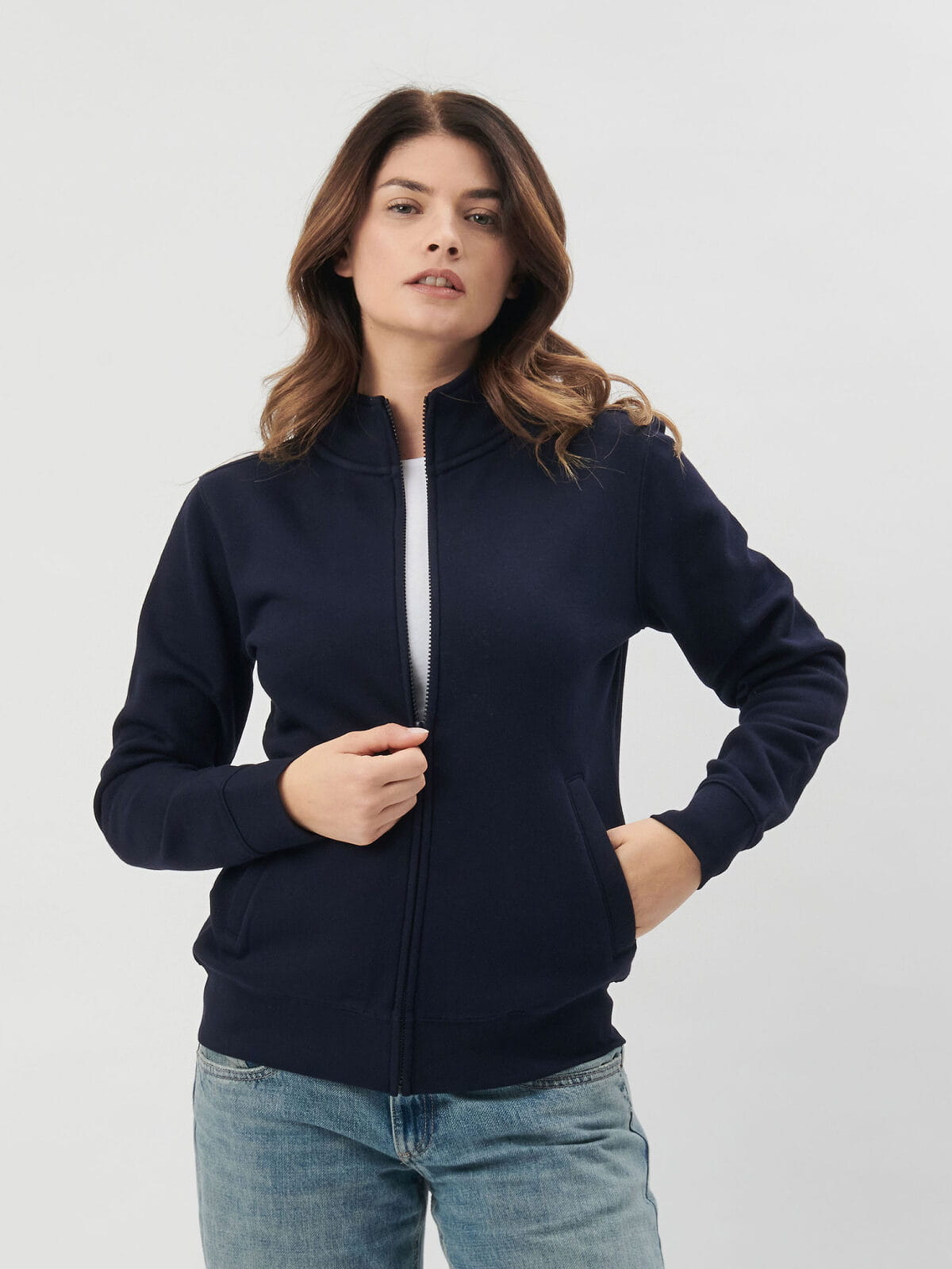 Felpa zip intera donna BS334