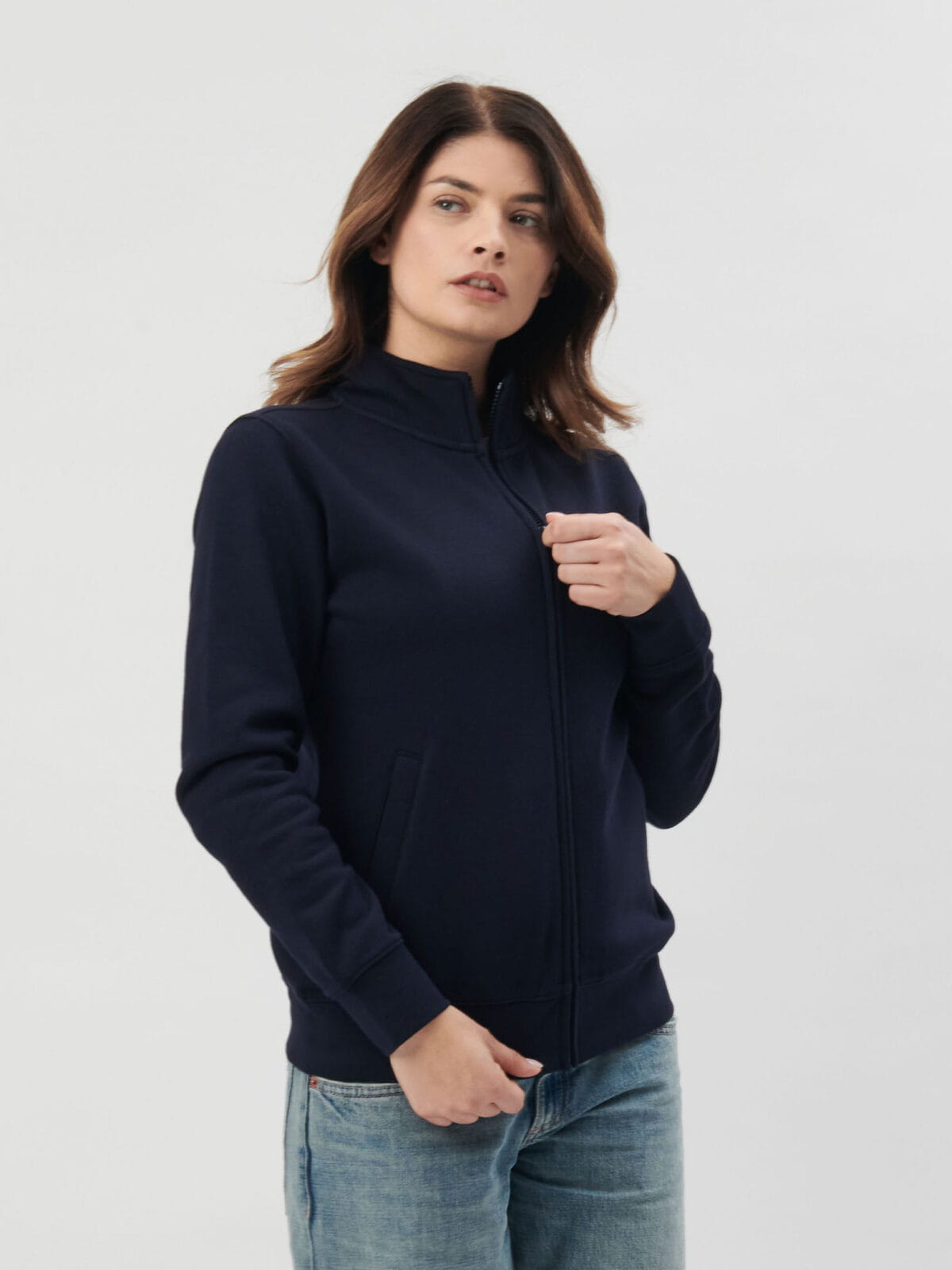 Felpa zip intera donna BS334