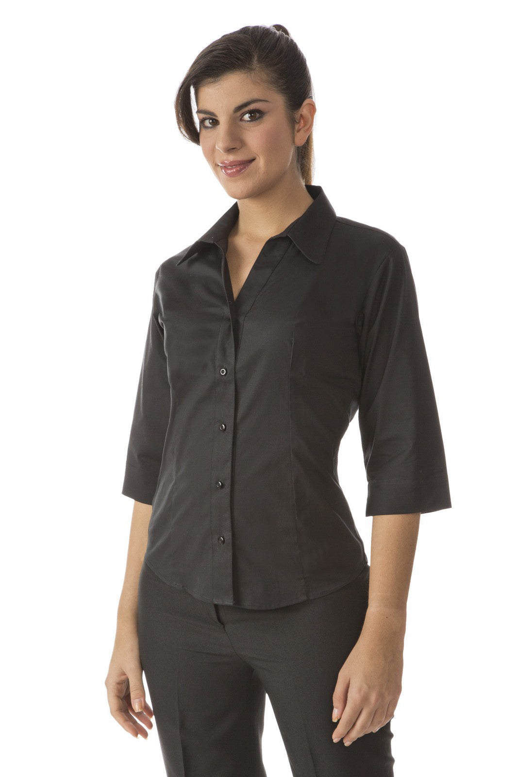 Camicia donna manica 3-4 in cotone slim fit Pellegrini Lara