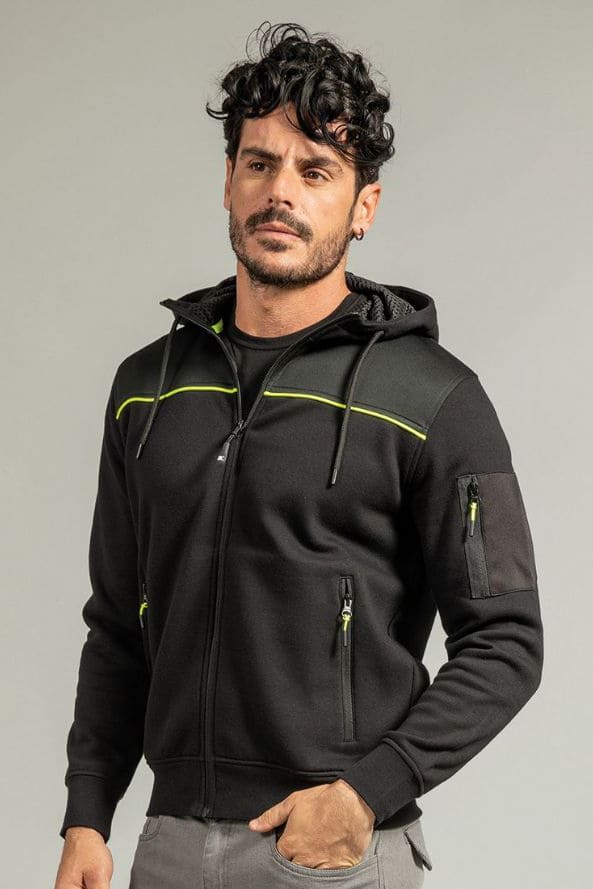 Felpa zip intera con cappuccio JRC Oregon 280 gr