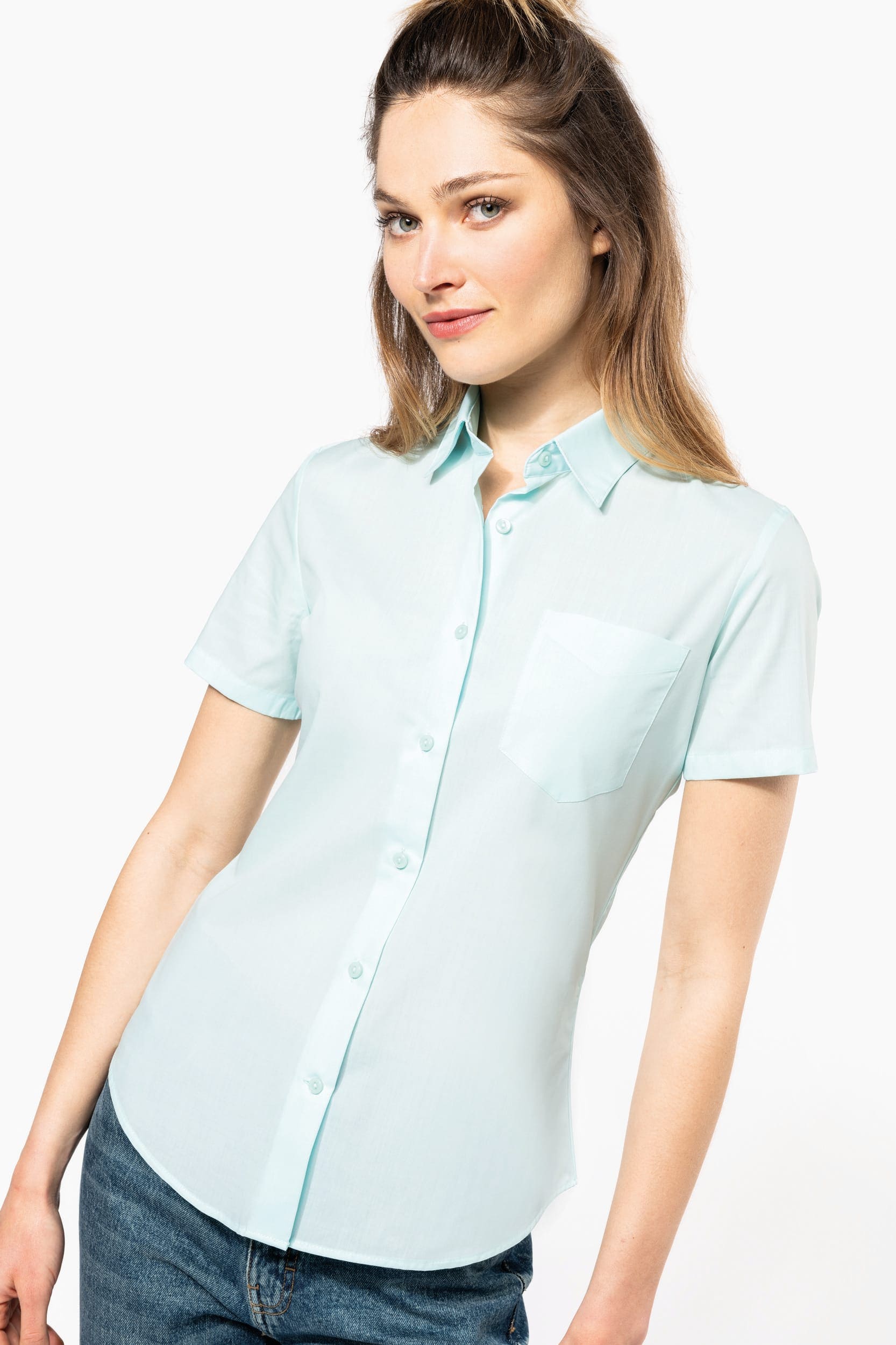 Camicia donna popeline policotone facile da lavare K548