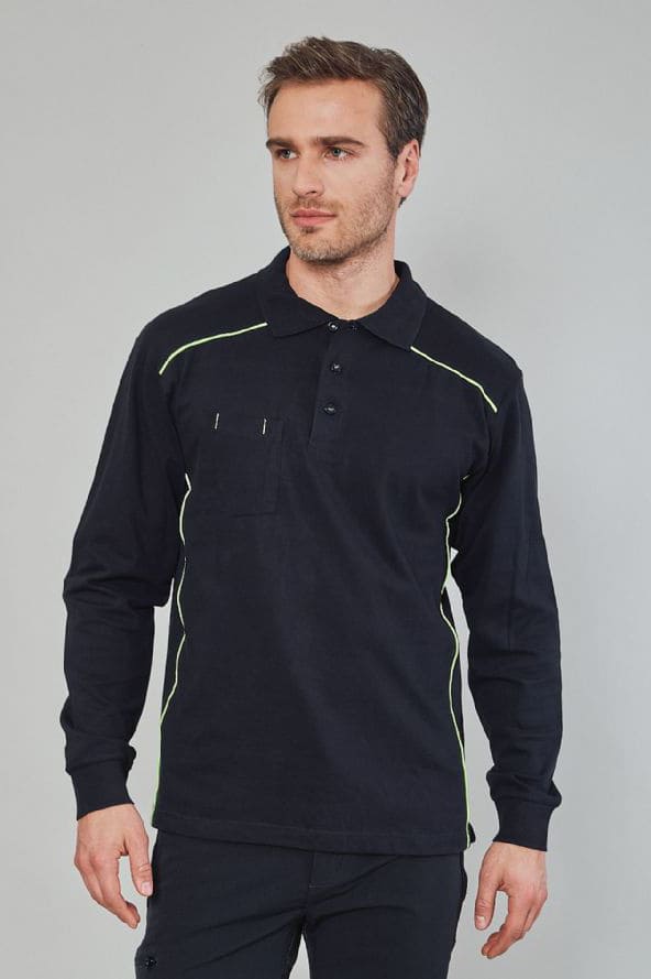 Polo in cotone elasticizzato maniche lunghe JRC Bruxelles 200 gr