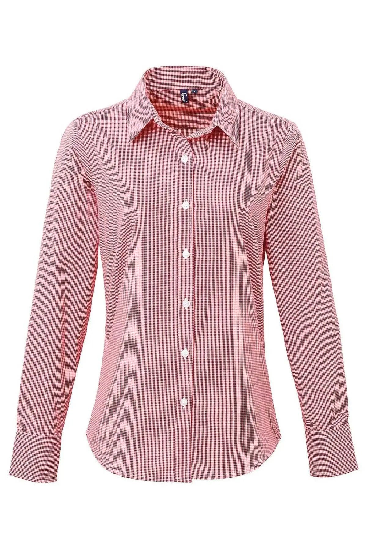 Camicia donna in cotone a quadretti Premier Gingham PR320 - Westrose SRL - Abbigliamento da Lavoro Personalizzato