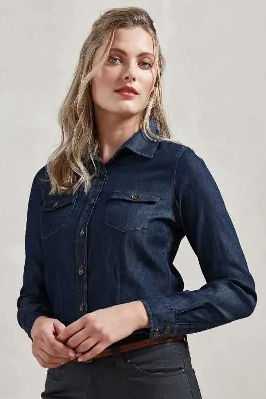 Camicia donna in jeans Premier Denim PR322 - Westrose SRL - Abbigliamento da Lavoro Personalizzato
