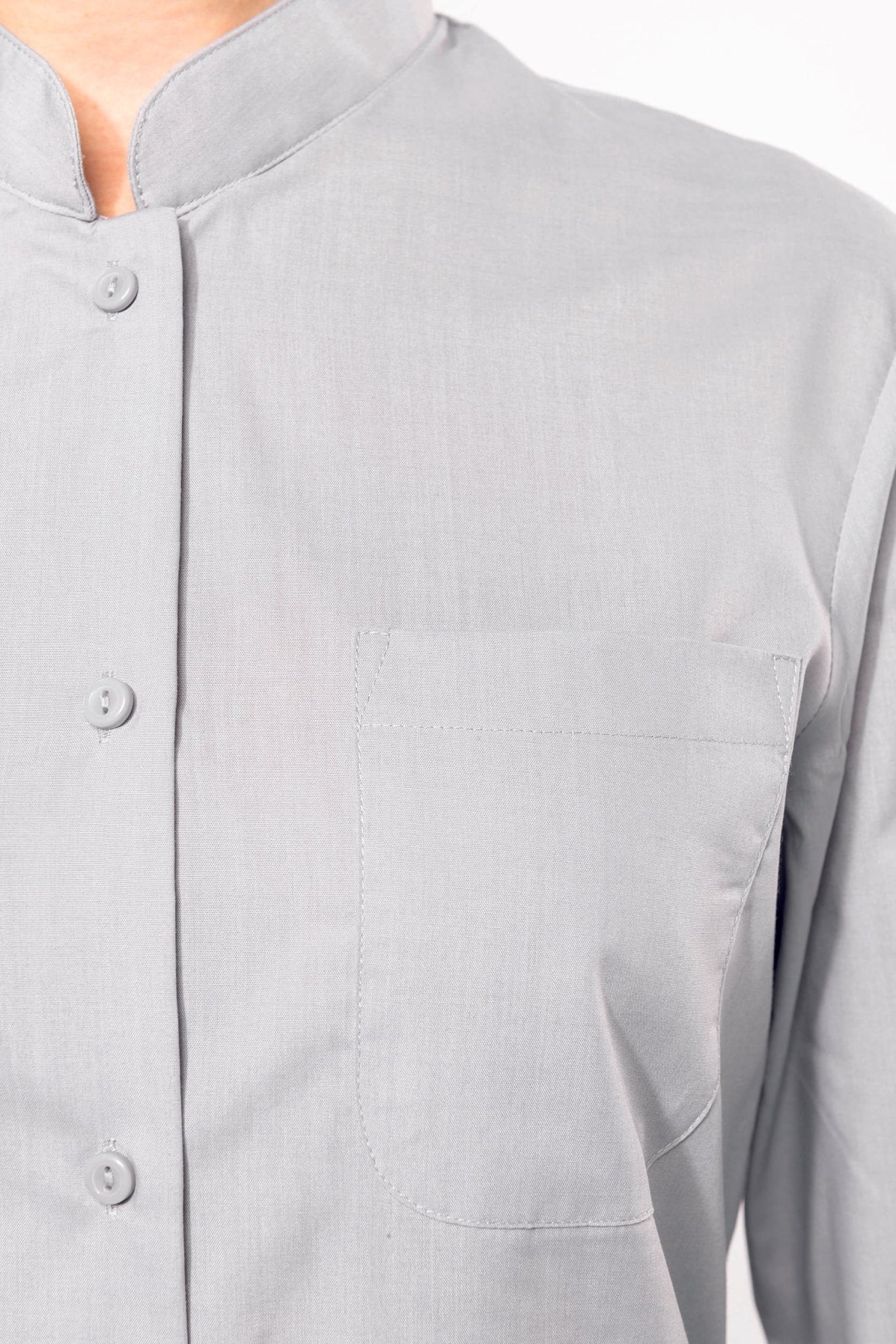 Camicia donna popeline policotone collo alla coreana facile da lavare K514 - Westrose SRL - Abbigliamento da Lavoro Personalizzato