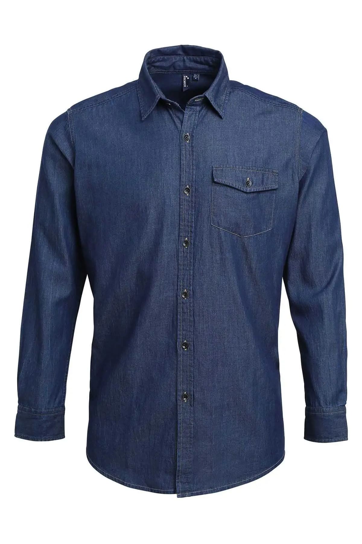 Camicia uomo in jeans Premier Denim PR222 - Westrose SRL - Abbigliamento da Lavoro Personalizzato