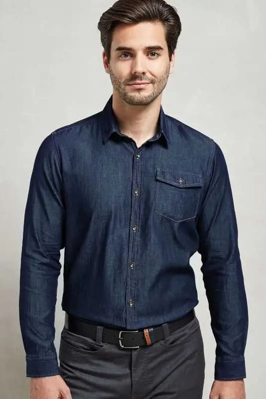 Camicia uomo in jeans Premier Denim PR222 - Westrose SRL - Abbigliamento da Lavoro Personalizzato