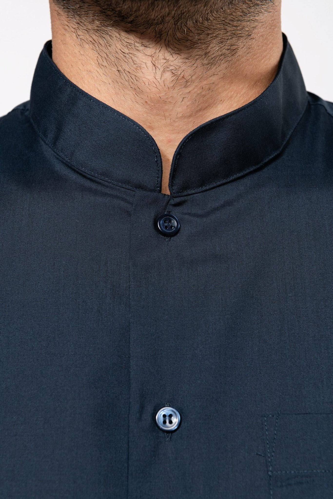 Camicia uomo popeline policotone collo alla coreana facile da lavare K515 - Westrose SRL - Abbigliamento da Lavoro Personalizzato