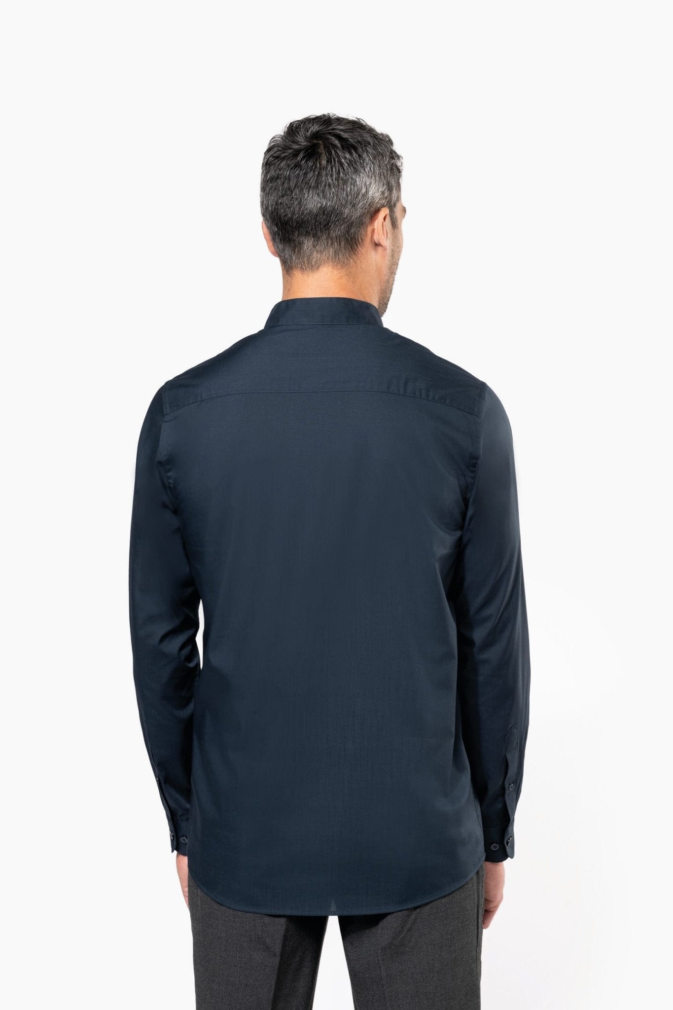 Camicia uomo popeline policotone collo alla coreana facile da lavare K515 - Westrose SRL - Abbigliamento da Lavoro Personalizzato