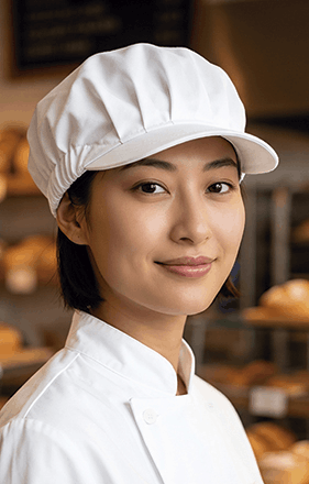 Cappello per alimenti tipo Gatsby bianco professionale con visiera