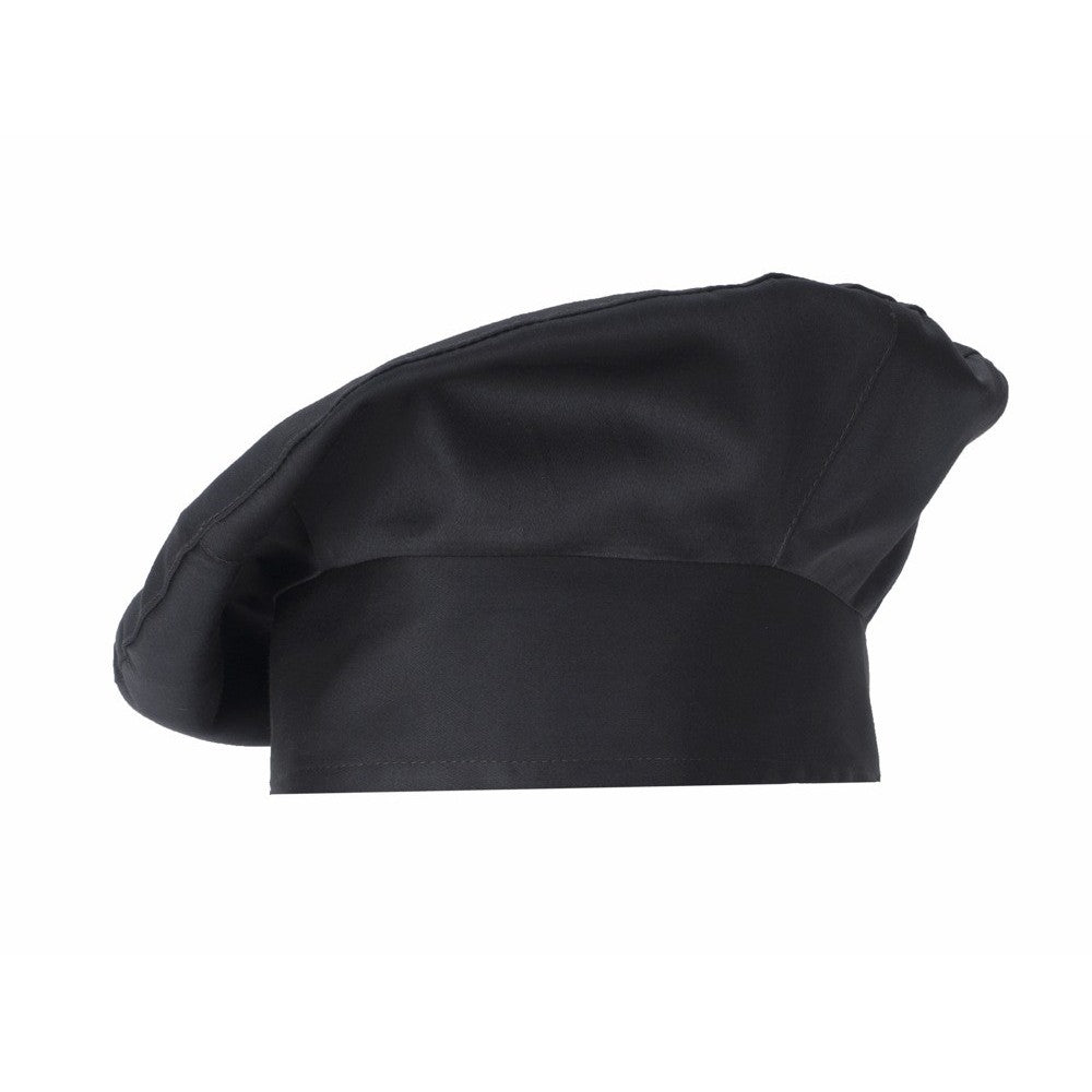 Cappello cuoco basso Monet nero con chiusura regolabile in velcro