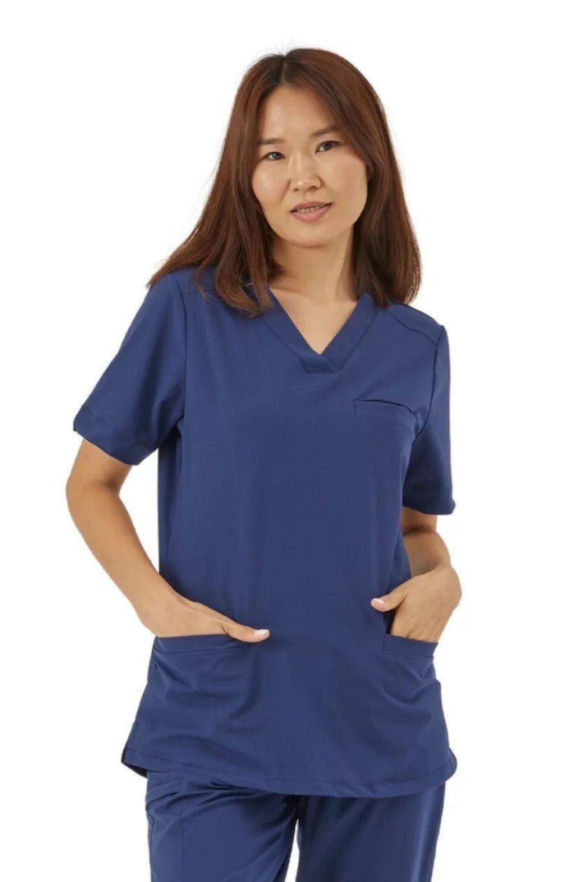 Casacca donna imperial con scollo a V 3 - Pockets Lotus - Westrose SRL - Abbigliamento da Lavoro Personalizzato