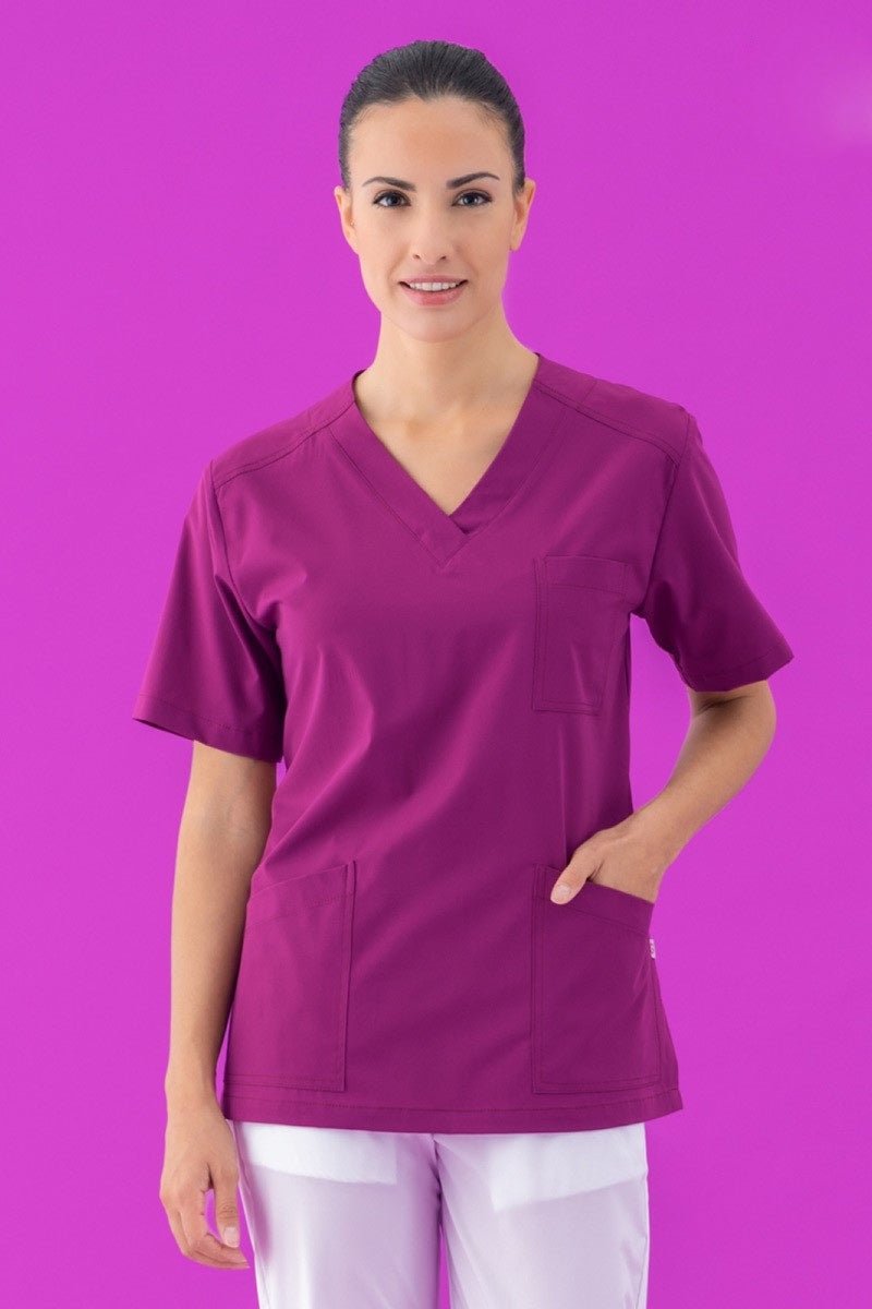 Casacca donna microstretch scollo a V 3 - Pockets Sonia - Westrose SRL - Abbigliamento da Lavoro Personalizzato