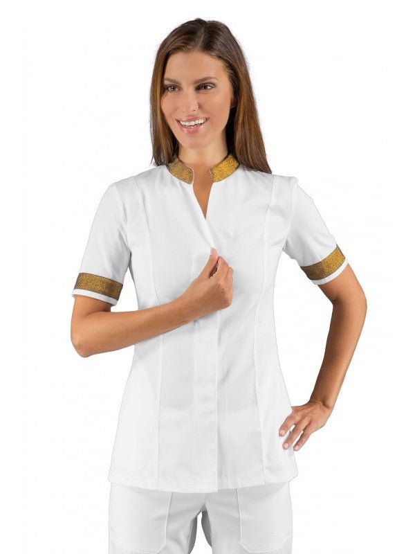 Casacca estetista microfibra Hibiscus - Westrose SRL - Abbigliamento da Lavoro Personalizzato