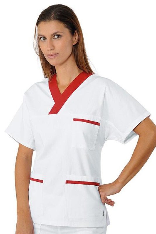 Casacca unisex cotone Isacco Collo a V Bicolore - Westrose SRL - Abbigliamento da Lavoro Personalizzato