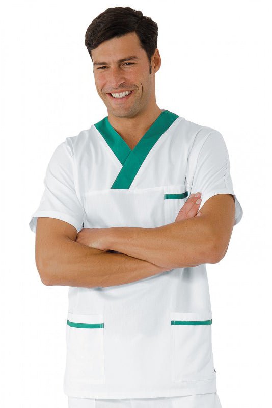 Casacca unisex cotone Isacco Collo a V Bicolore - Westrose SRL - Abbigliamento da Lavoro Personalizzato