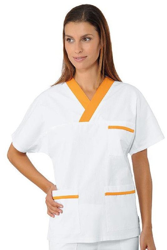 Casacca unisex cotone Isacco Collo a V Bicolore - Westrose SRL - Abbigliamento da Lavoro Personalizzato