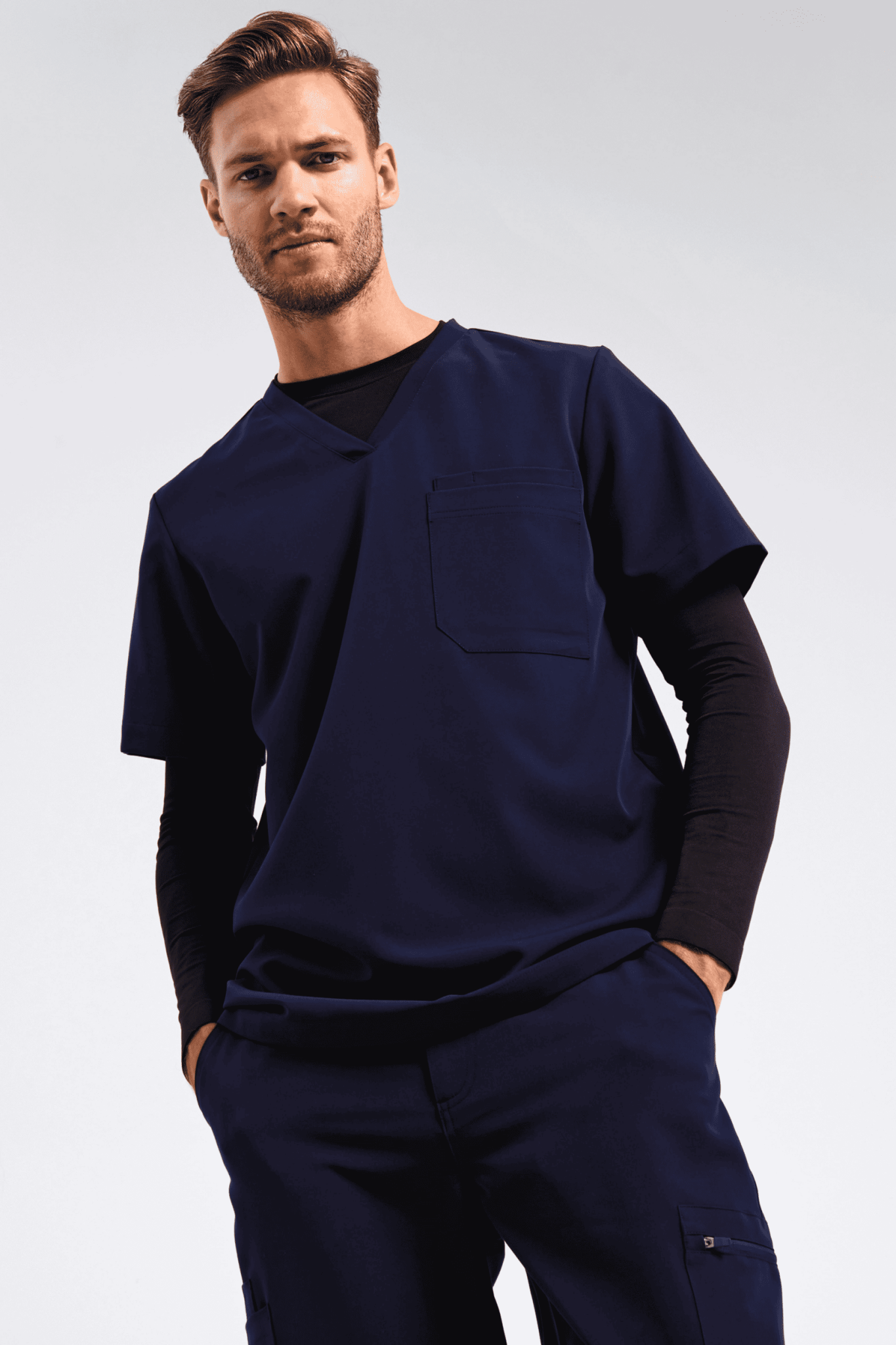 Casacca uomo microstretch scollo V 2 - Pockets Limitless - Westrose SRL - Abbigliamento da Lavoro Personalizzato