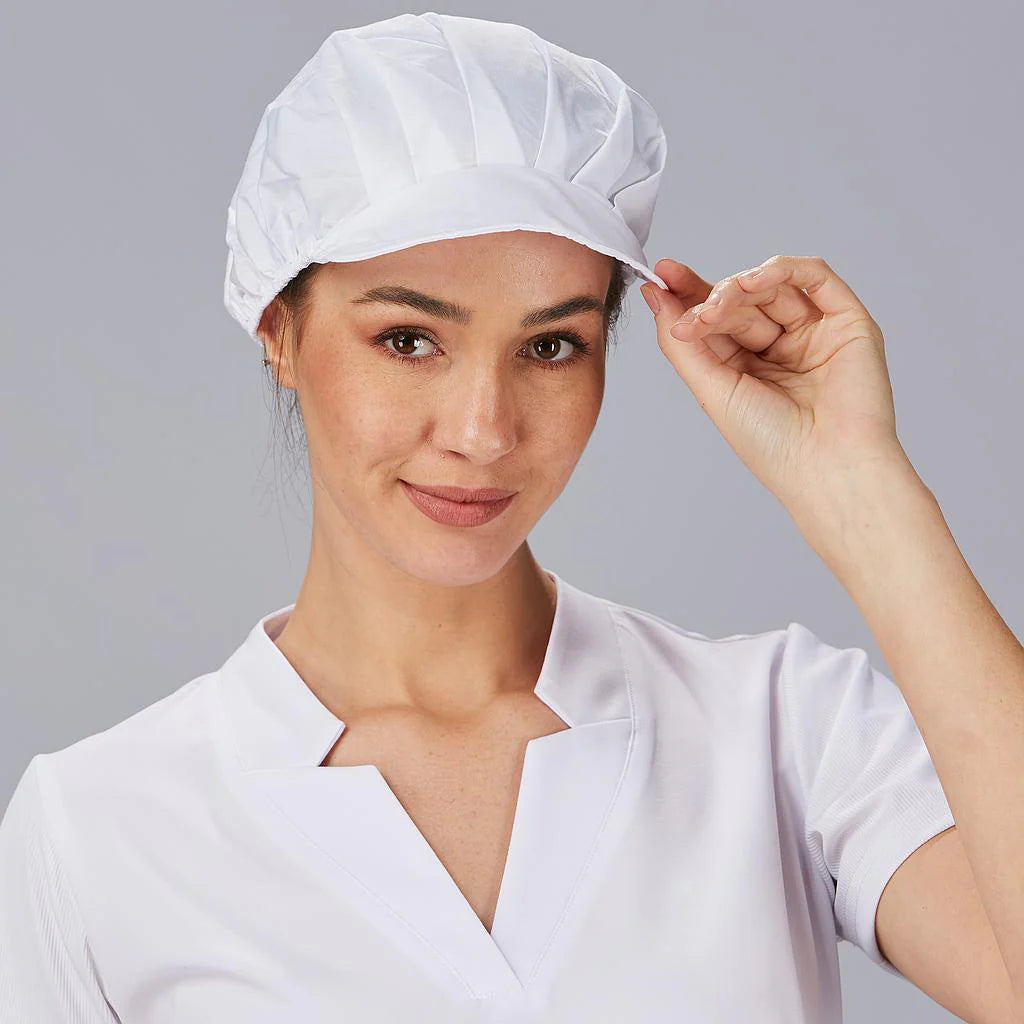 Cuffia cucina in tessuto con visierina