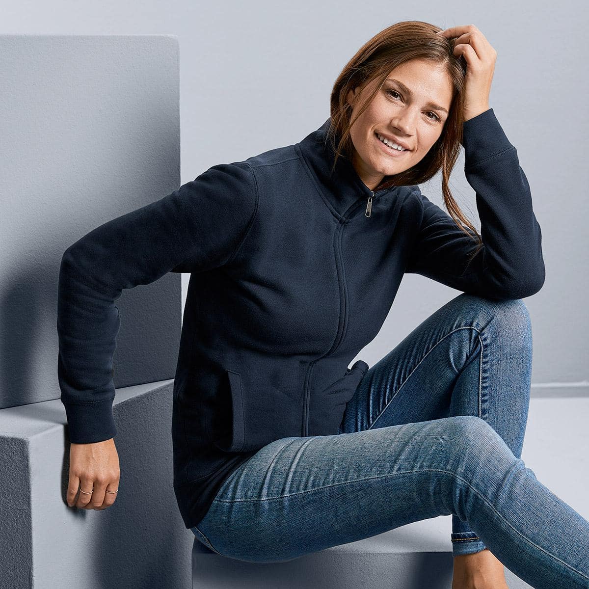 Felpa donna Authentic Sweat Jacket 280 gr - Westrose SRL - Abbigliamento da Lavoro Personalizzato