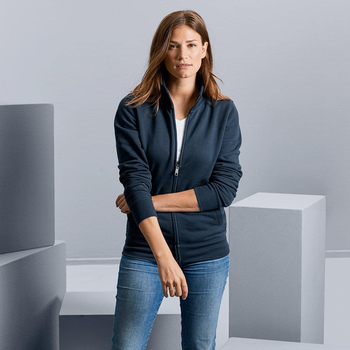 Felpa donna Authentic Sweat Jacket 280 gr - Westrose SRL - Abbigliamento da Lavoro Personalizzato