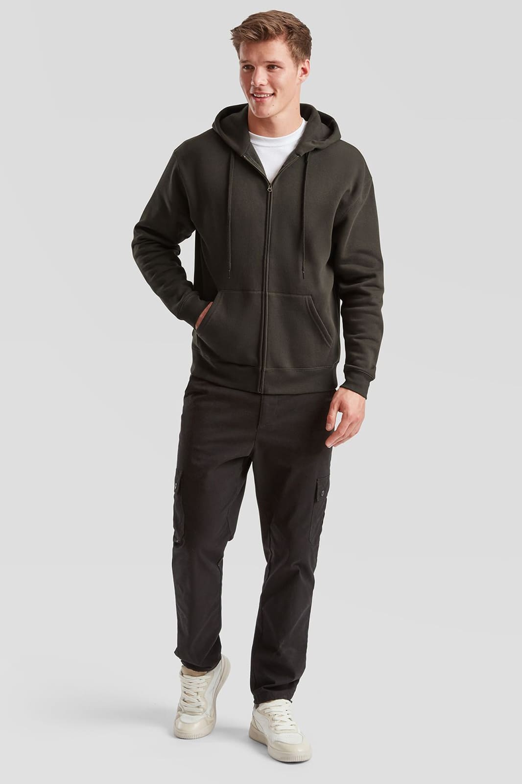 Felpa unisex Fruit of the Loom con cappuccio e zip intera 280 gr - Westrose SRL - Abbigliamento da Lavoro Personalizzato