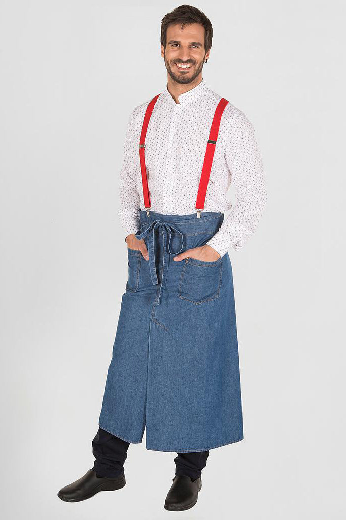 Grembiule lungo in jeans senza pettorina 90x105 191100