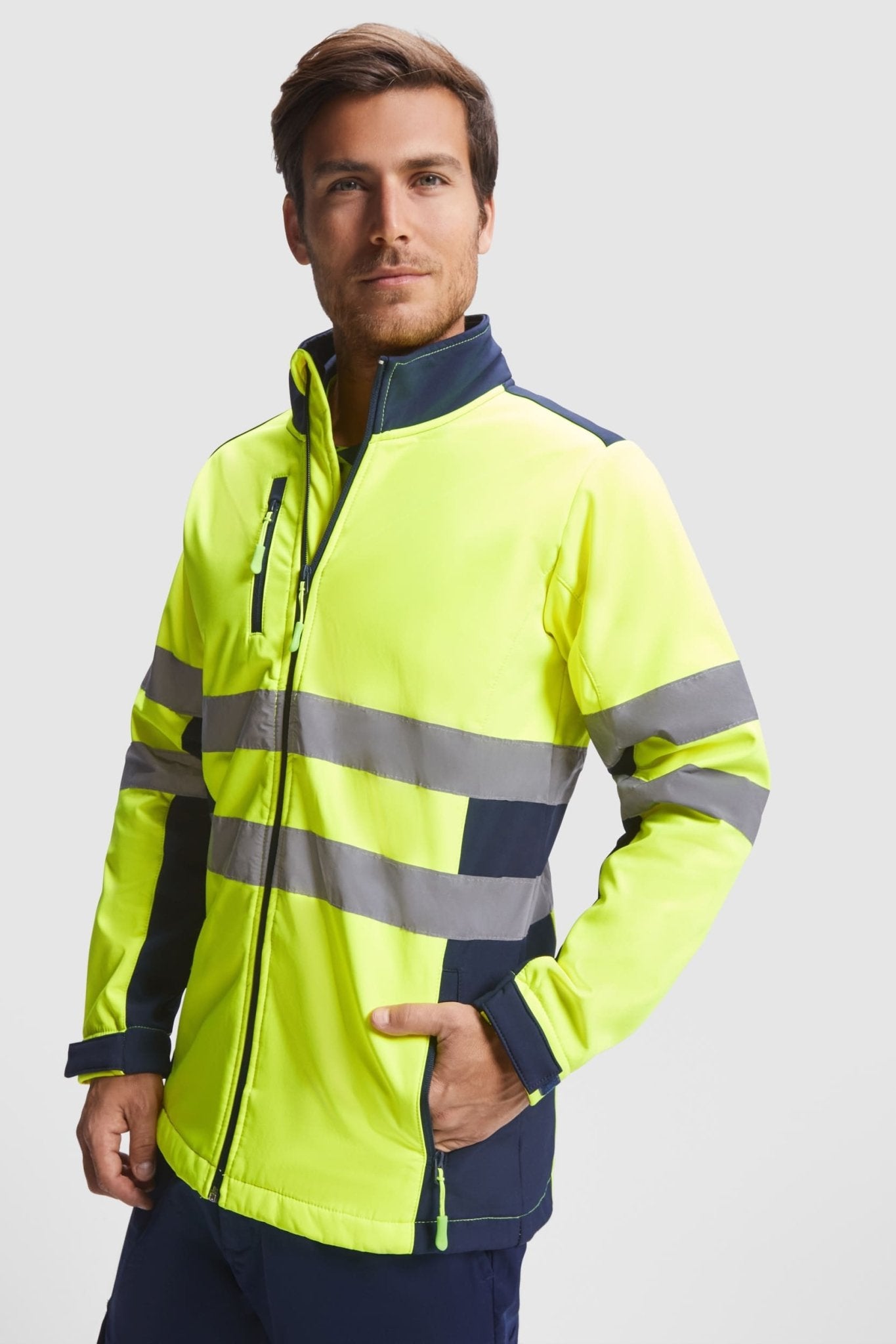 Giacca alta visibilità sostshell Roly Antares 320 gr - Westrose SRL - Abbigliamento da Lavoro Personalizzato