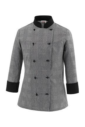 Giacca cuoca in Principe di Galles Egochef Celine 1007 - Westrose SRL - Abbigliamento da Lavoro Personalizzato