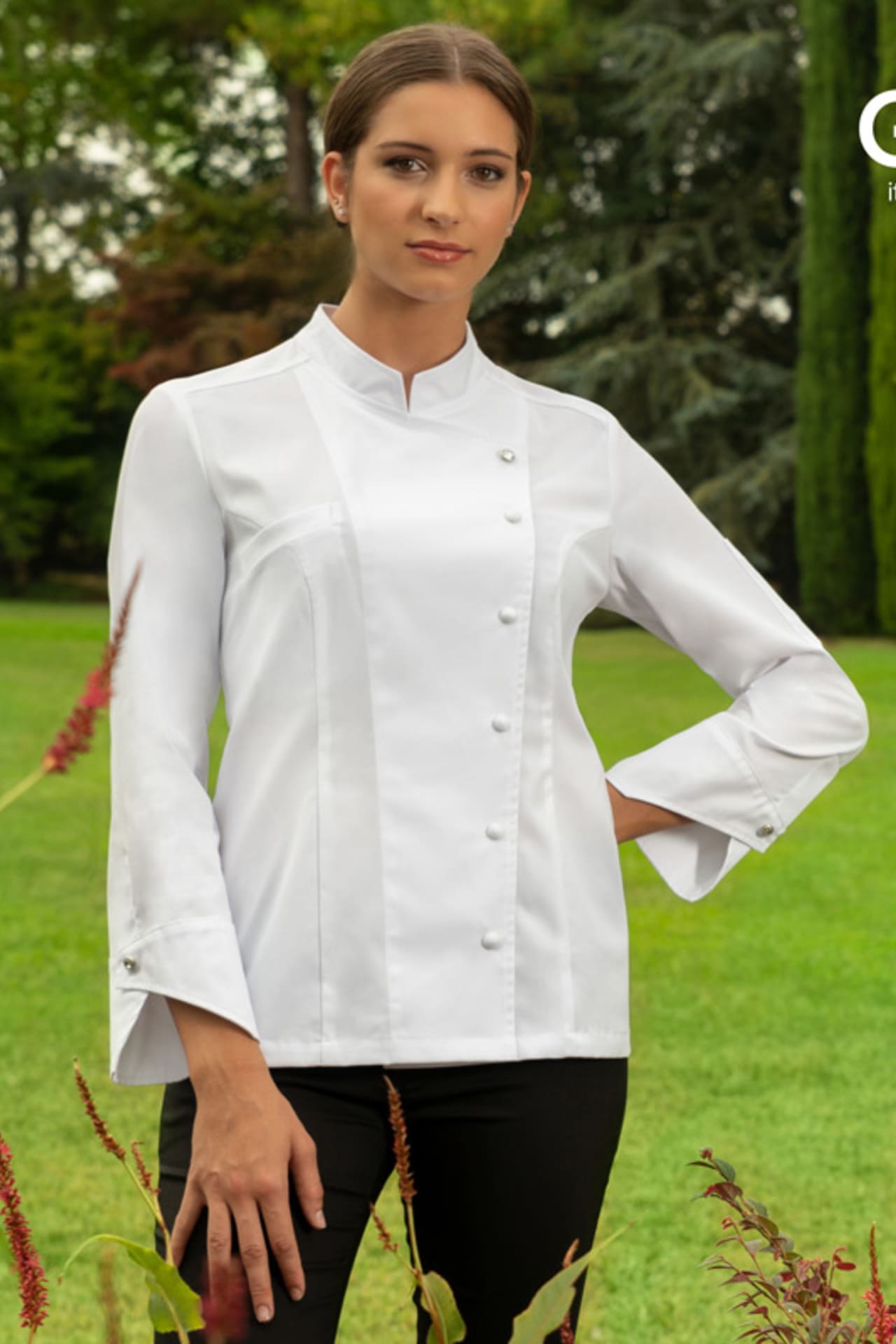 Giacca cuoca showcooking Giblor's Sofia 22P08G293 - Westrose SRL - Abbigliamento da Lavoro Personalizzato