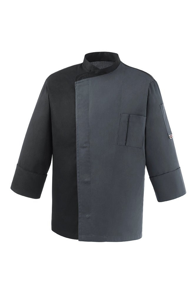 Giacca cuoco bicolor bottoni automatici Egochef Fang 2045 - Westrose SRL - Abbigliamento da Lavoro Personalizzato