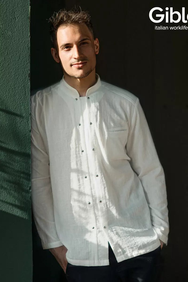 Giacca cuoco effetto lino Giblor's Leonardo - Westrose SRL - Abbigliamento da Lavoro Personalizzato