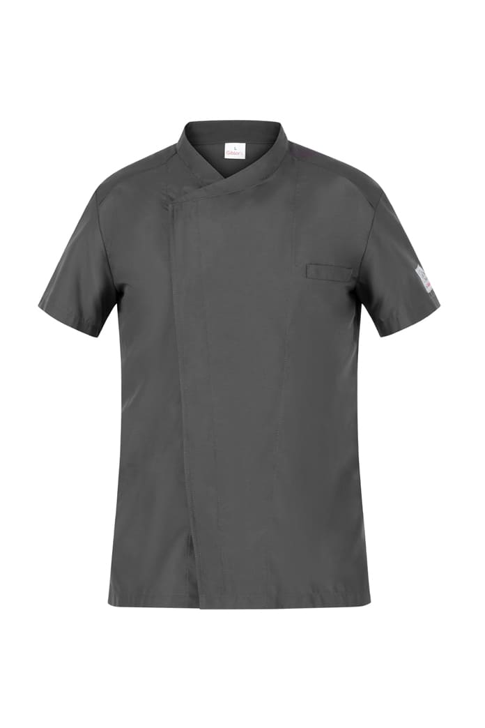 giacca-cuoco-maniche-corte-microfibra-giblor-liam-grigio-24P08G399