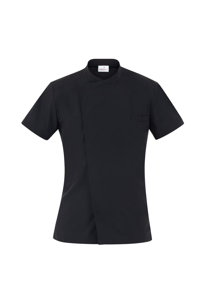 giacca-cuoco-maniche-corte-microfibra-giblor-louis-nero-24P08G383