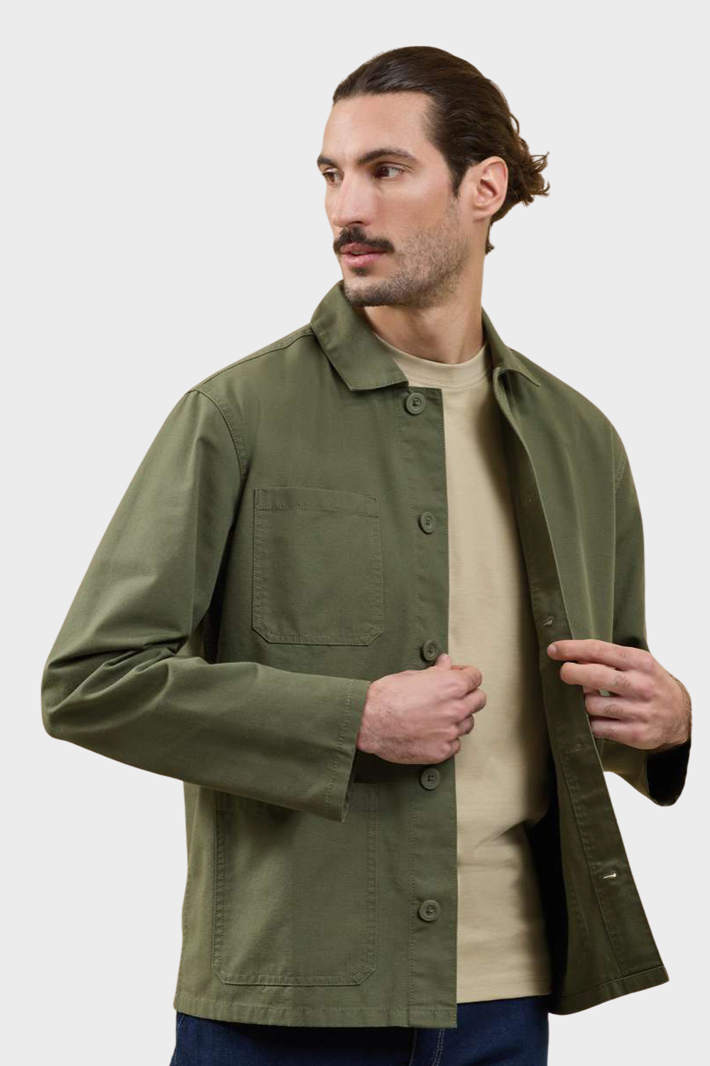 Giacca da Lavoro Unisex in Canvas Verde Oliva – Stile Urban PR022