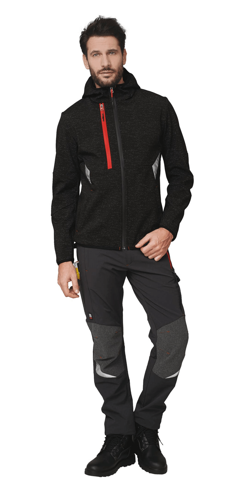 giacca-softshell-da-lavoro-siggi-finder-nero-71SS0001-stretch-3-strati-indossato-2
