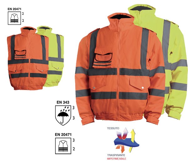 Giubbino alta visibilità Blue Tech Oxford ART240 - Westrose SRL - Abbigliamento da Lavoro Personalizzato