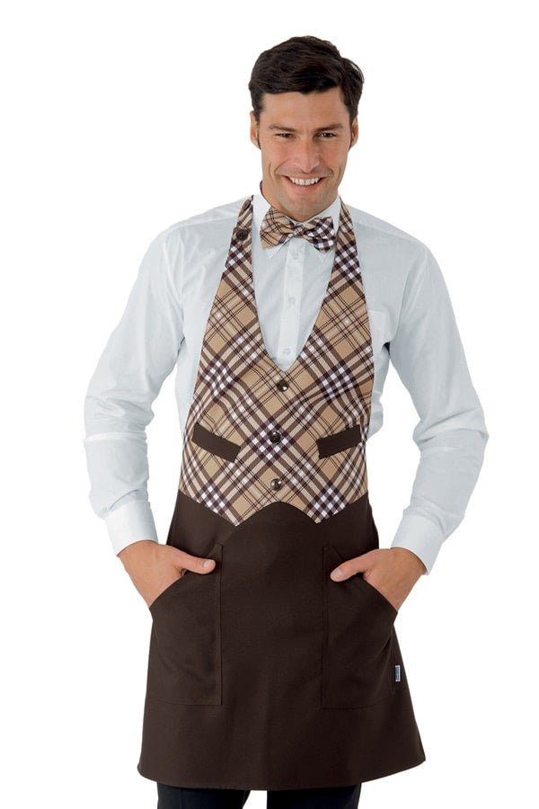 Grembiule con finto gilet Isacco Garcon Tartan - Westrose SRL - Abbigliamento da Lavoro Personalizzato