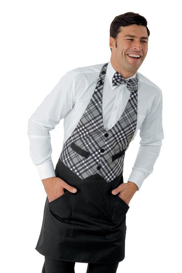 Grembiule con finto gilet Isacco Garcon Tartan - Westrose SRL - Abbigliamento da Lavoro Personalizzato