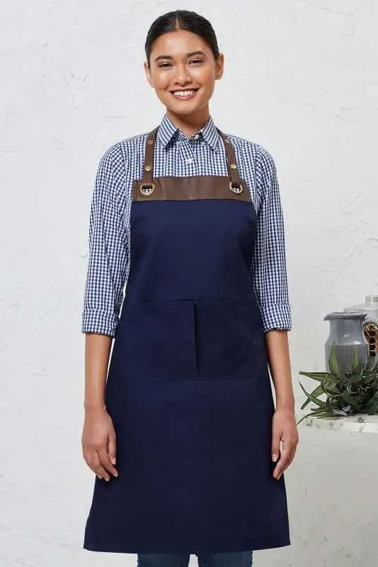 Grembiule con inserti in ecopelle Premier EspressoPR123 - Westrose SRL - Abbigliamento da Lavoro Personalizzato