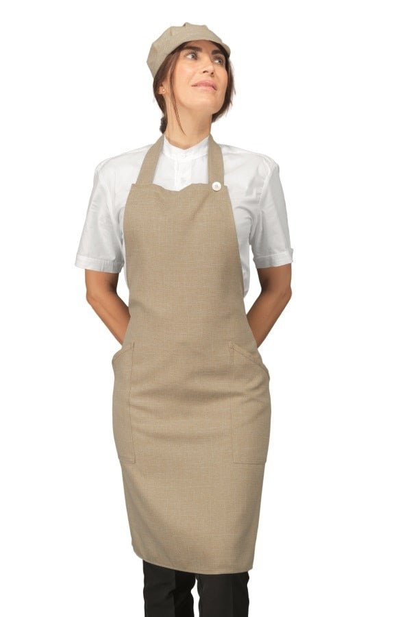 Grembiule con pettorina no stiro Isacco Champagne - Westrose SRL - Abbigliamento da Lavoro Personalizzato