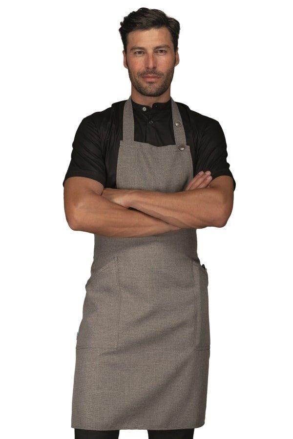 Grembiule con pettorina no stiro Isacco Champagne - Westrose SRL - Abbigliamento da Lavoro Personalizzato