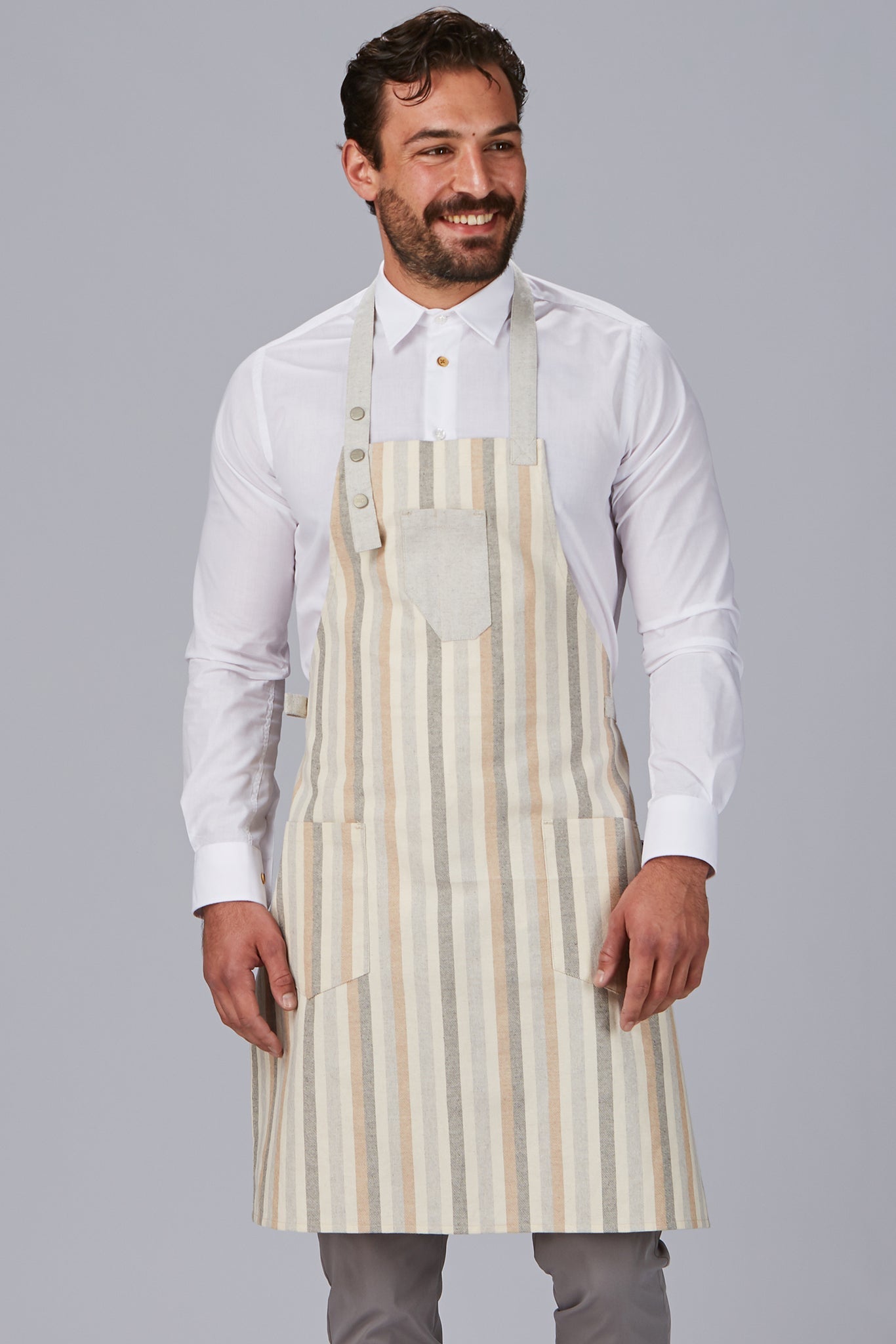 Grembiule unisex con pettorina Gary's rigato 100039 - Westrose SRL - Abbigliamento da Lavoro Personalizzato