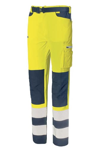 Pantaloni estivi softshell leggero alta visibilità Issa Line HI-VI