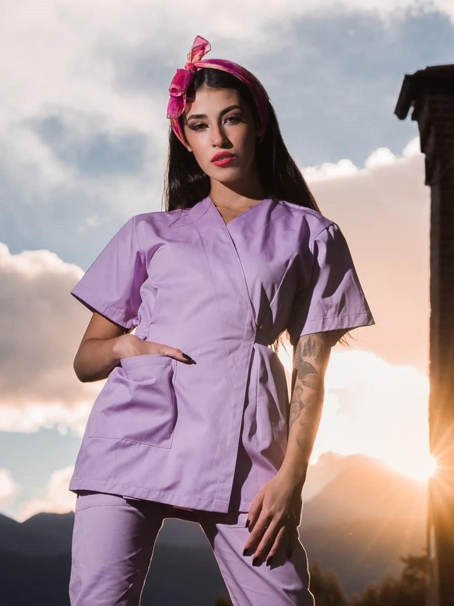 Kimono estetista cotone Aiko - Westrose SRL - Abbigliamento da Lavoro Personalizzato