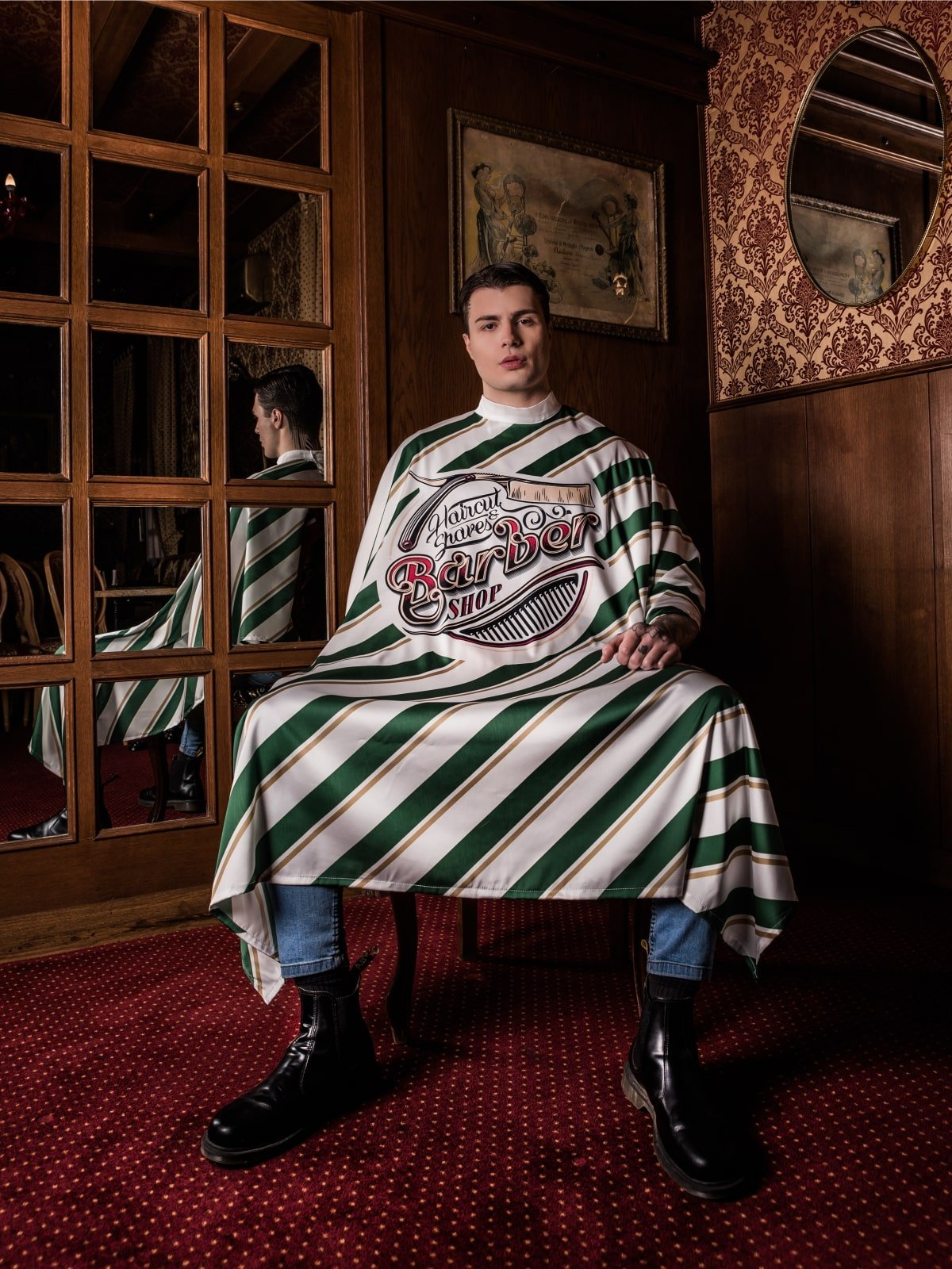 Mantella taglio antideco Stripe Barberhop - Westrose SRL - Abbigliamento da Lavoro Personalizzato