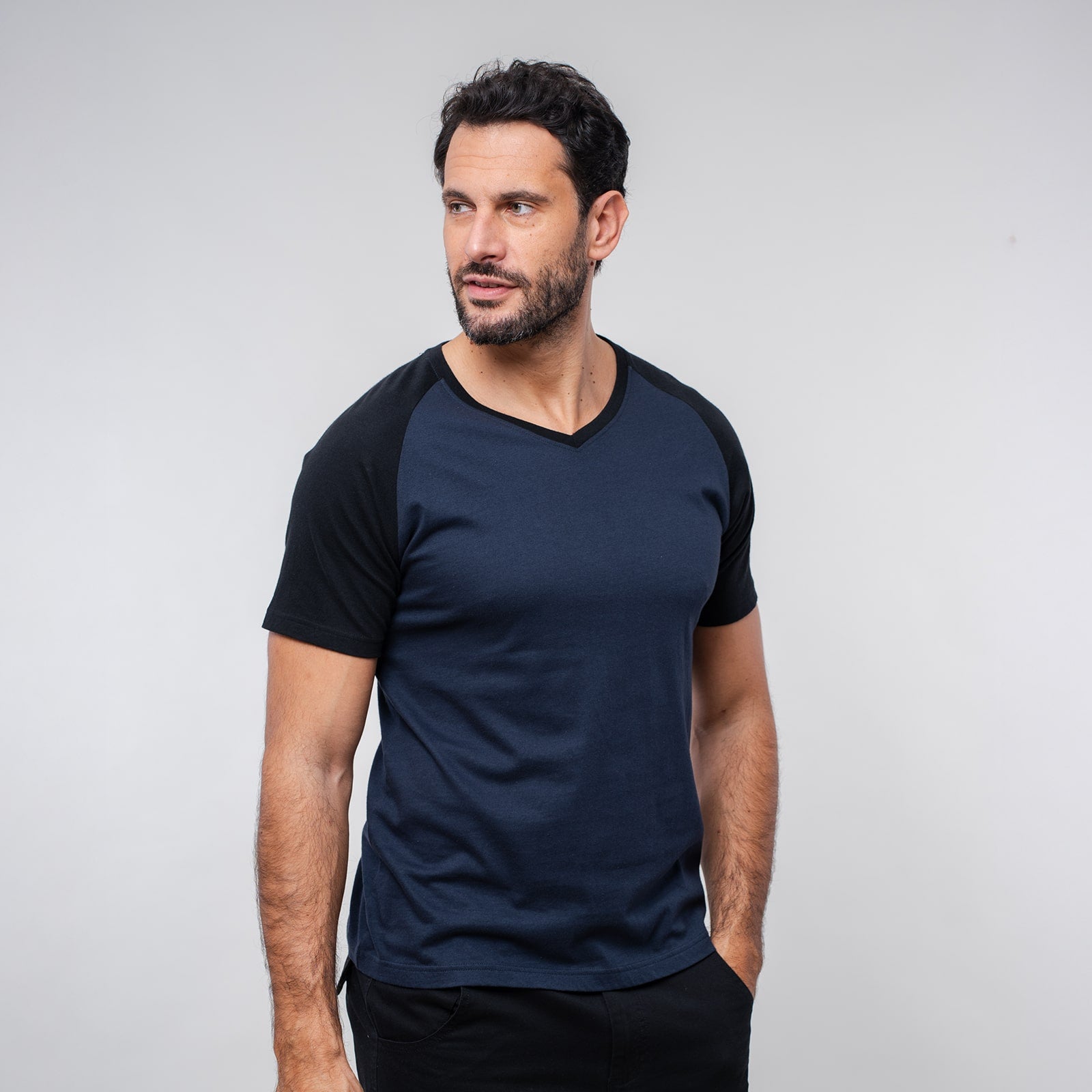 T-shirt in cotone scollo a V JRC Alicante 150 gr